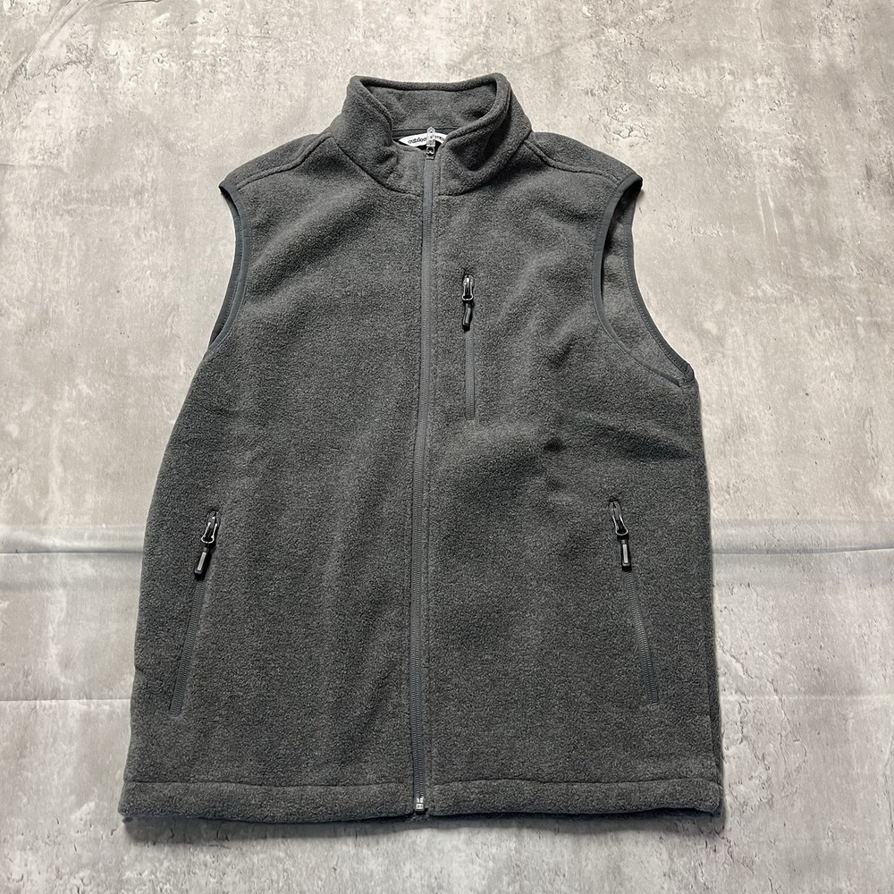 Outdoor Ventures Mens Size M Grey Fleece Outdoor Vest Outdoors Hunting Fishing